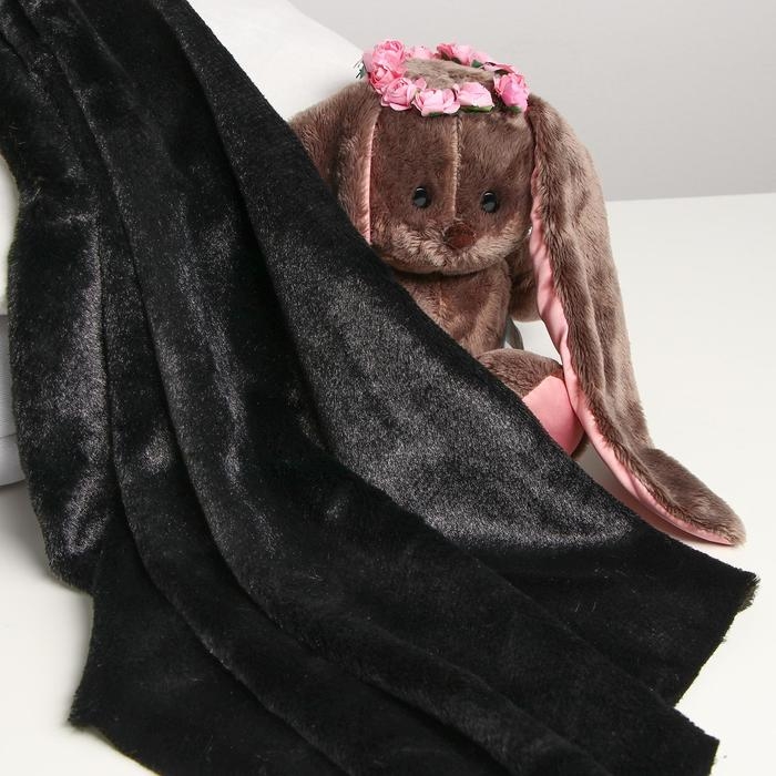 Лоскут для рукоделия, 50 &times; 50 cм, мех, цвет чёрный