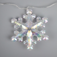 Гирлянда &laquo;Нить-грозди&raquo; 120 см, нить прозрачная, &laquo;Снежинки&raquo;, 30 LED, 4.5В, батарейки ААх3 (нет в комплекте), свечение тёплое белое