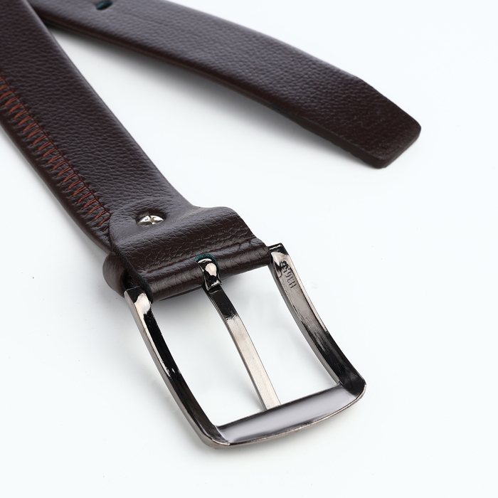 Ремень мужской &laquo;Великан&raquo;, ширина 3,5 см, винт, пряжка металл, цвет коричневый