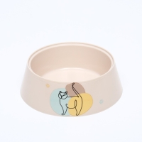 Миска "Мур-мяу" для кошек 300 мл, 14,5 x 14,5 x 4 см, бежевая Миска "Мур-мяу" для кошек 300 мл, 14,5 x 14,5 x 4 см, бежевая