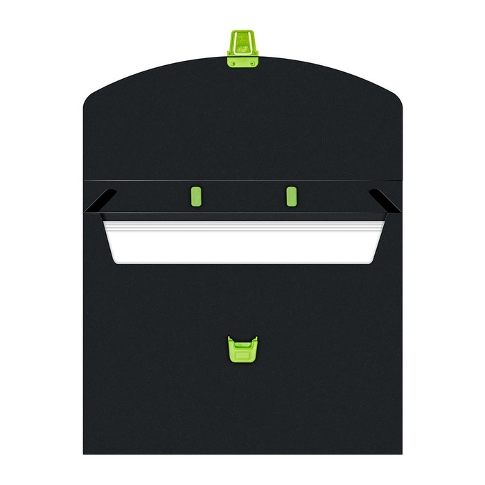 Папка портфель А4, 700 мкм, 1 отделение, Calligrata, чёрный с салатовым