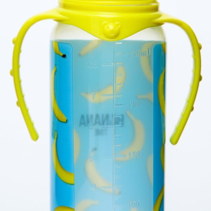 Бутылочка для кормления &laquo;Бананы&raquo;, классическое горло, от0 мес, 250 мл., цилиндр, с ручками