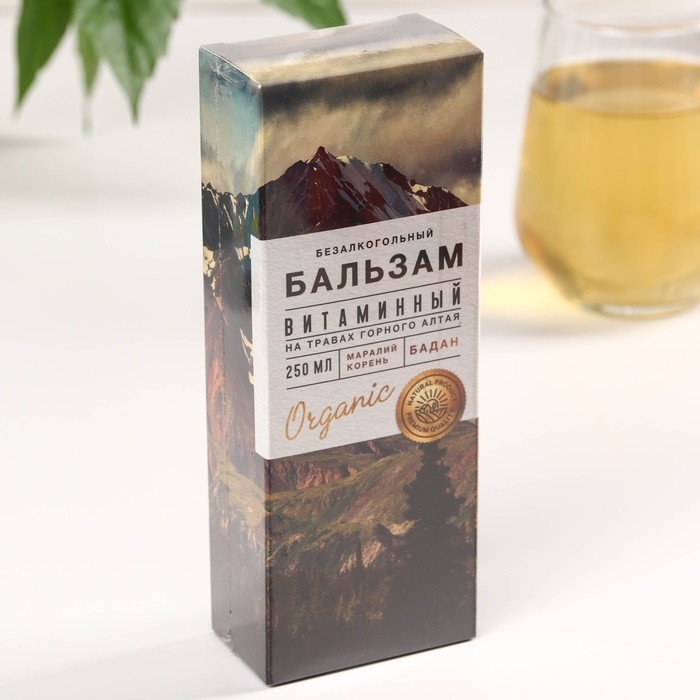 Бальзам безалкогольный на травах &laquo;Витаминный&raquo;: маралий корень, бадан, в пластиковой бутылке, 250 мл