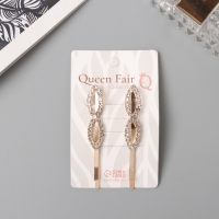 Невидимка для волос &laquo;Дилис&raquo; (набор 2 шт) петельки, 6 см, золото