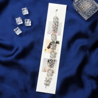 Аксессуар для волос "Берта" (с невидимками) цветы, листья, 23,5 см, серебристо-белый Аксессуар для волос "Берта" (с невидимками) цветы, листья, 23,5 см, серебристо-белый