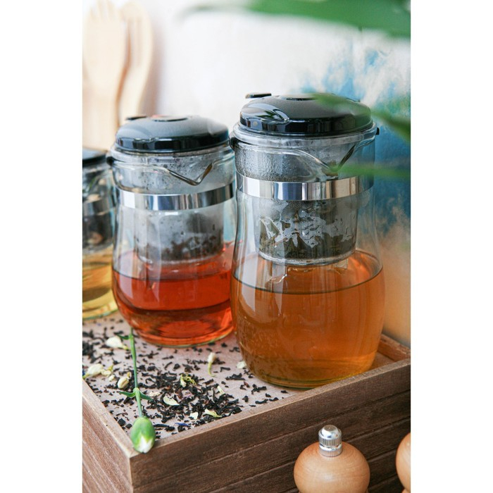 Чайник стеклянный заварочный Magistro «Мехико», 350 мл, с металлическим ситом, пластиковая колба Чайник стеклянный заварочный Magistro «Мехико», 350 мл, с металлическим ситом, пластиковая колба