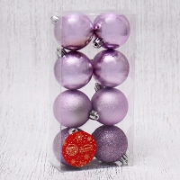 Набор шаров пластик d-5 см, 8 шт "Классика блеск ассорти" сиреневый Набор шаров пластик d-5 см, 8 шт "Классика блеск ассорти" сиреневый