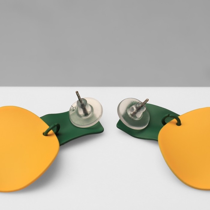 Серьги металл &laquo;Яркость&raquo; геометрия, цвет жёлто-зелёный