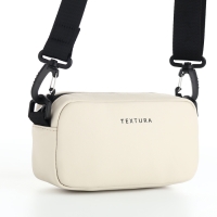 Сумка женская на молнии, TEXTURA, маленький размер, длинный ремень, цвет бежевый