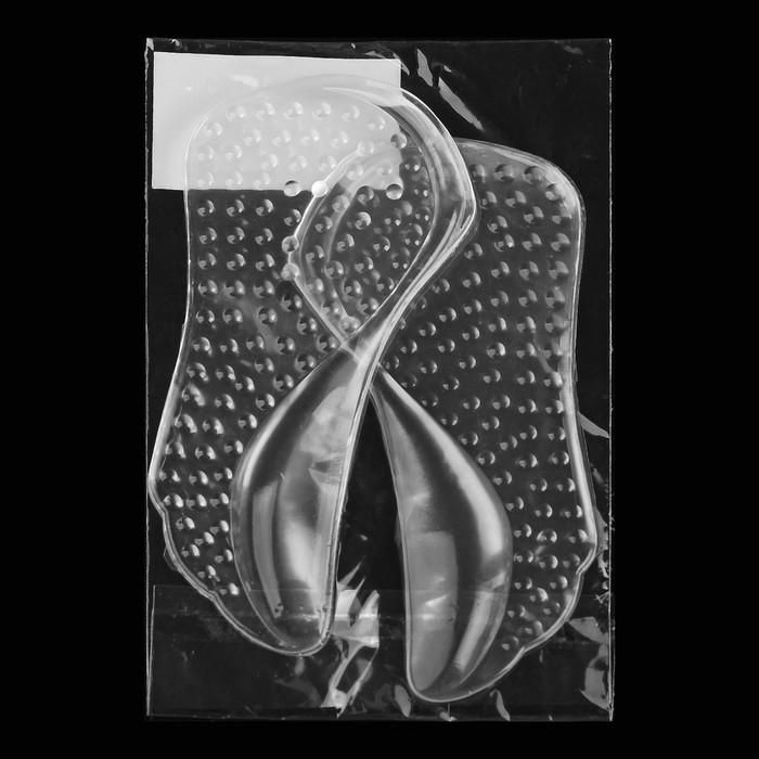 Полустельки для обуви, с супинатором, массажные, на клеевой основе, силиконовые, 12 &times; 6 см, пара, цвет прозрачный