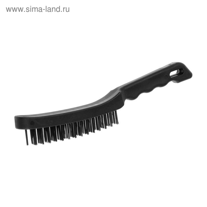 Щетка металлическая ручная ЛОМ, пластиковая рукоятка, 3-рядная Щетка металлическая ручная ЛОМ, пластиковая рукоятка, 3-рядная