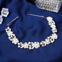 Аксессуар для волос "Никки" цветочки с листиками, 23 см, серебро Аксессуар для волос "Никки" цветочки с листиками, 23 см, серебро