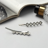 Невидимка для волос "Джаннет" (набор 2 шт) куб, 6,5 см, серебро Невидимка для волос "Джаннет" (набор 2 шт) куб, 6,5 см, серебро