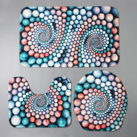 Коврик для ванной и туалета Доляна &laquo;Каменные завитки&raquo;, 3 шт: 35&times;39 см, 40&times;50 см, 45&times;75 см