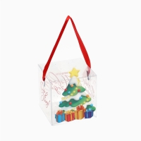 Коробка подарочная новогодняя складная ПВХ, &laquo;Ёлочка с подарками&raquo;, 10 х 10 х 10 см, Новый год