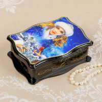 Шкатулка для украшений &laquo;Сказки&raquo;, 12&times;16 см, лаковая миниатюра, МИКС