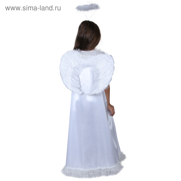 Карнавальный костюм &laquo;Белый ангел&raquo;, нимб, платье, крылья, р. 34, рост 134&ndash;140 см