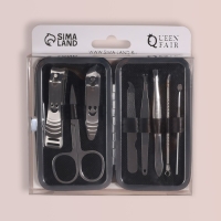 Набор маникюрный &laquo;Style&raquo;, 8 предметов, в футляре, цвет чёрный