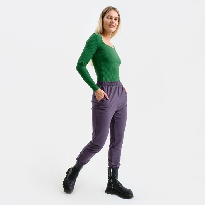 Брюки женские, цвет синий меланж, размер 46