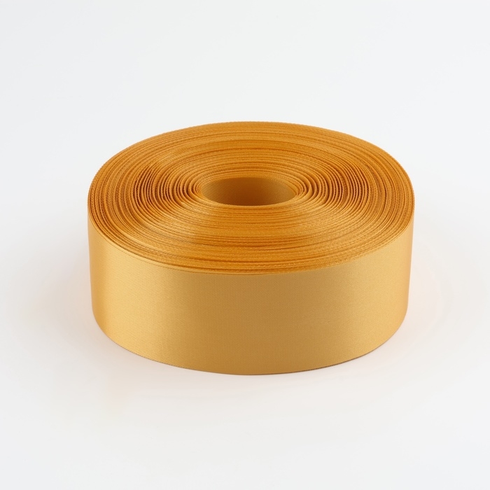 Лента атласная, 50 мм &times; 100 &plusmn; 5 м, цвет золотой