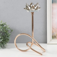 Подсвечник металл, акрил на 1 свечу "Золотой лотос. Завиток" d=4 см золото 19х29 см Подсвечник металл, акрил на 1 свечу "Золотой лотос. Завиток" d=4 см золото 19х29 см