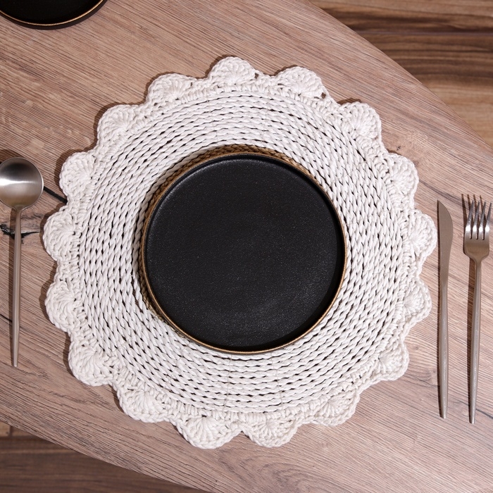 Коврик плетёный круглый 35 см