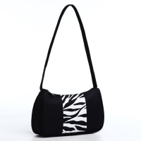 Сумка женская багет из текстиля, &laquo;Зебра&raquo;, 23х13х5 см.