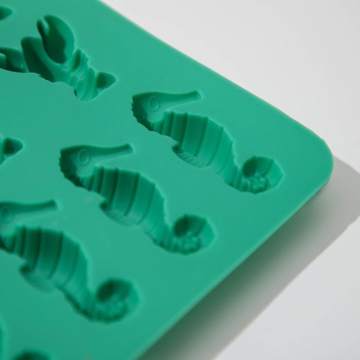 Форма для мармелада Доляна &laquo;Морской мир&raquo;, силикон, 22&times;14&times;1 см, 14 ячеек, цвет МИКС