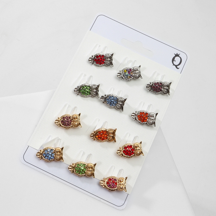 Брошь &laquo;Сова&raquo; мини, цвет МИКС (неделимая фасовка 12 шт., цена за шт.)