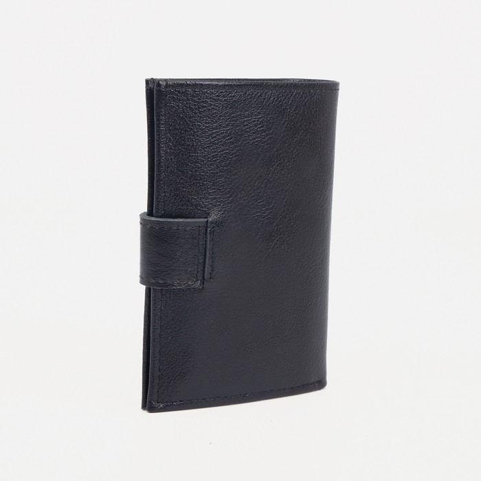 Портмоне мужское на кнопке, отдел для автодокументов, цвет чёрный Портмоне мужское на кнопке, отдел для автодокументов, цвет чёрный