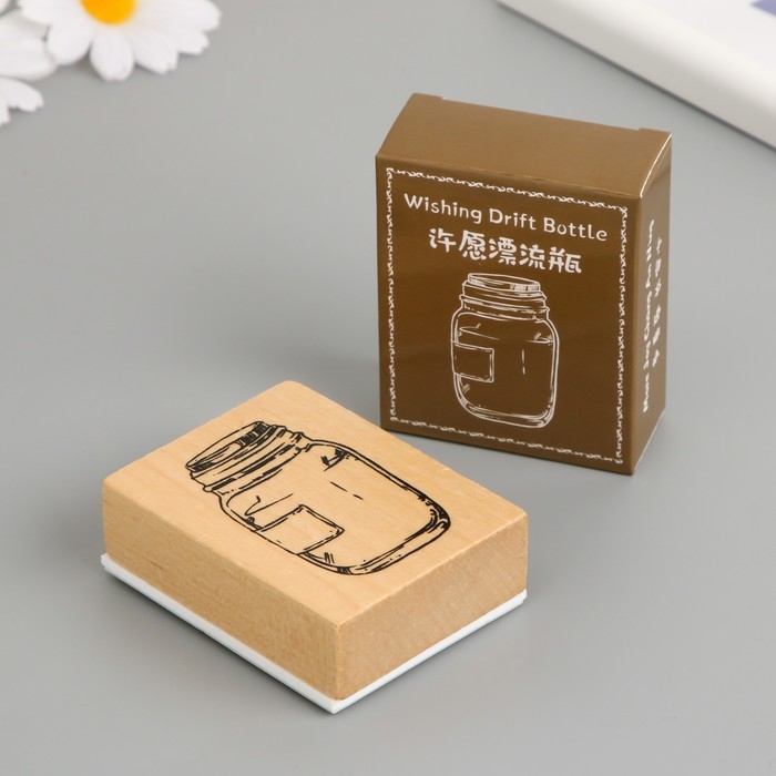 Печать дерево, резина Печать дерево, резина "Банка с пробкой" 7х5,5 см