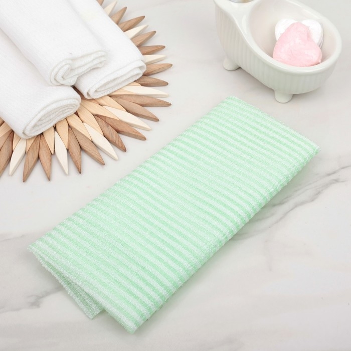 Мочалка для тела Доляна &laquo;Японская&raquo;, 90 см, в полоску, цвет МИКС