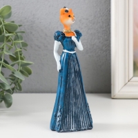 Сувенир полистоун "Леди кошка в синем платье"