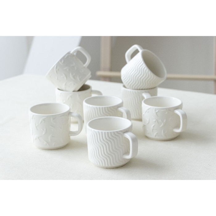 Кружка керамическая &laquo;Геометрия&raquo; белая, 260 мл, цвет белый