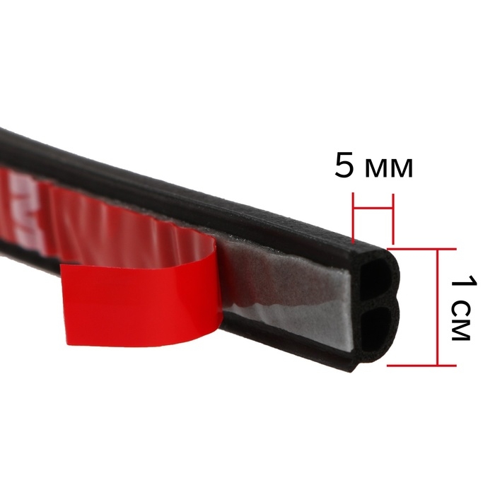 Уплотнитель двери в автомобиль, В-образный, самоклеящийся, 5 м, черный Уплотнитель двери в автомобиль, В-образный, самоклеящийся, 5 м, черный