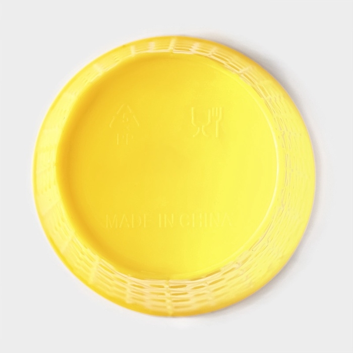 Стакан пластиковый с трубочкой и крышкой Доляна &laquo;Ананас&raquo;, 450 мл, цвет жёлтый