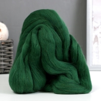 Шерсть для валяния 100% полутонкая шерсть 50 гр (110, зеленый) Шерсть для валяния 100% полутонкая шерсть 50 гр (110, зеленый)
