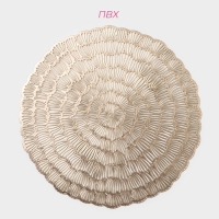 Салфетки сервировочные на стол Доляна &laquo;Бутоны&raquo;, d=38 см, 4 шт, цвет золото