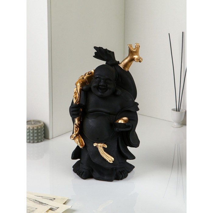 Фигура &laquo;Нэцкэ&raquo;, полистоун, 40 см, цвет черный матовый