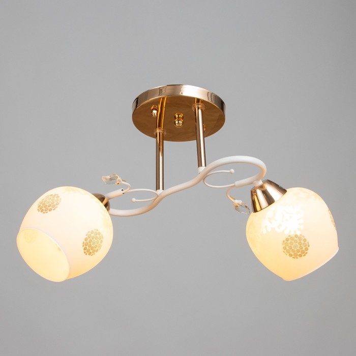 Люстра "Оливия" 2х60Вт Е27 Золото, белый 33х43х28см