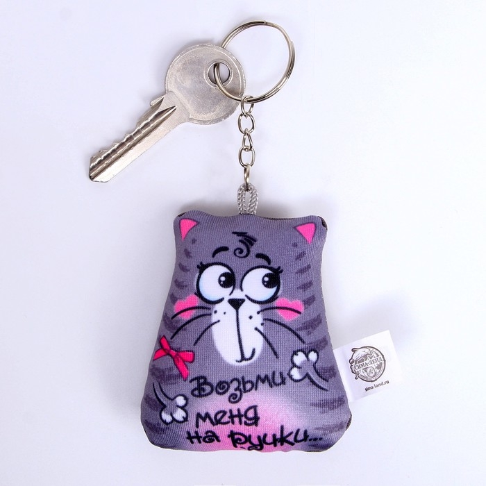 Брелок-антистресс «Возьми меня на ручки», Кот, 7×7 см Брелок-антистресс «Возьми меня на ручки», Кот, 7×7 см