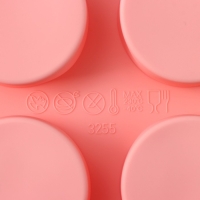 Форма для выпечки Доляна &laquo;Круг&raquo;, 15,5&times;15,5&times;2 см, 9 ячеек (d=3,8 см), цвет розовый