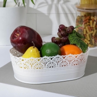 Ваза для хлеба и фруктов &laquo;Ажур&raquo;, 14&times;22&times;8 см, цвет белый