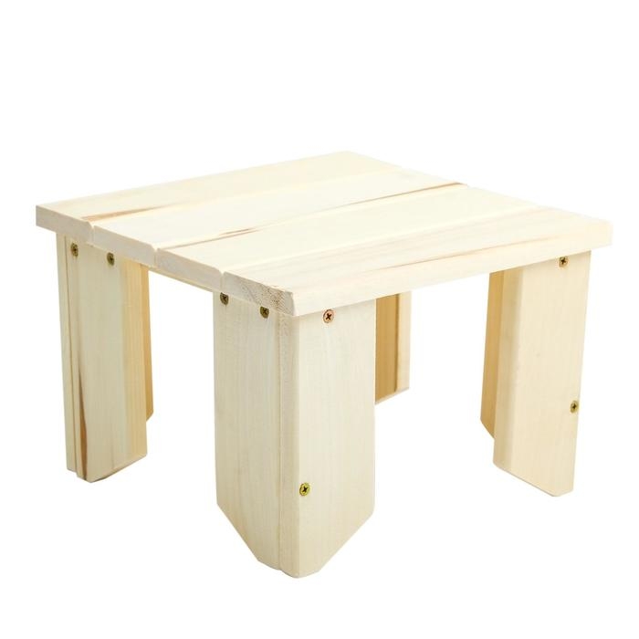 Табурет низкий, 30×30×19см, из липы, Табурет низкий, 30×30×19см, из липы, "Добропаровъ"