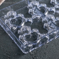 Форма конфет и шоколада &laquo;Влюблённые мишки&raquo;, 28&times;14 см, 8 ячеек, цвет прозрачный