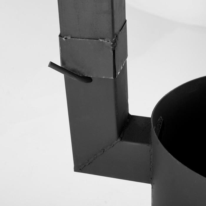 Печь под казан 12 л, с дымоходом, с дверцей и съемными ножками