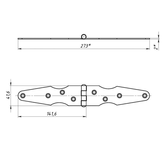 Петля стрела ТУНДРА ПС-130х130 мм, без покрытия, 1 шт.