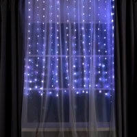 Умная гирлянда «Занавес» 2 × 1.5 м роса, IP20, серебристая нить, 300 LED, пульт ДУ, приложение, свечение RGB, USB Умная гирлянда «Занавес» 2 × 1.5 м роса, IP20, серебристая нить, 300 LED, пульт ДУ, приложение, свечение RGB, USB