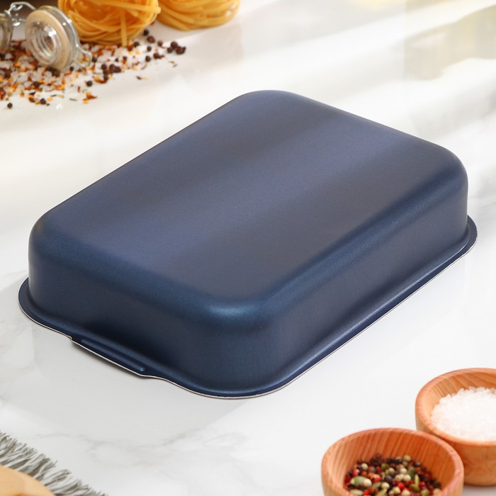 Противень &laquo;Экономика&raquo;, 19&times;25 см, h=5,8 см, антипригарное покрытие, цвет синий