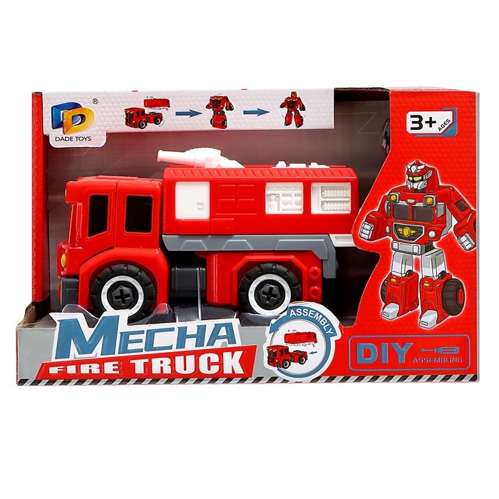 Конструктор винтовой &laquo;Пожарная&raquo;, 2 в 1 робот-машина